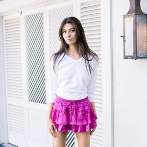 shug! lala mini silk skirt